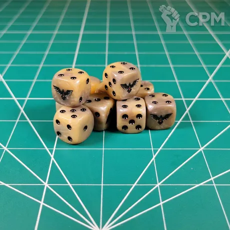 Описание картинки Custom Blood Ravens Dice x10 от Vault Boy по цене 1 498руб | Свободный Рынок Миниатюр - СРМ