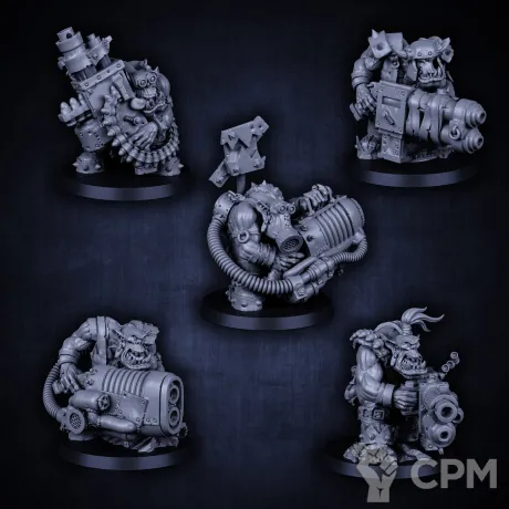 Описание картинки Набор миниатюр Орки Нобы, Nobz от Brother Ork по цене 2 315руб | Свободный Рынок Миниатюр - СРМ