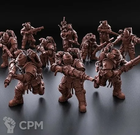 Описание картинки Solar Guard - Squad of the Imperial Force от Орки с наГорки по цене 1 500руб | Свободный Рынок Миниатюр - СРМ
