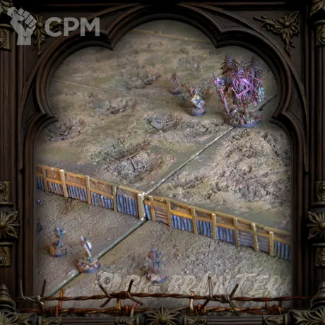 Описание картинки Тайл Ничейной земли : TRENCH ✠ CRUSADE от Big Brain Terrain по цене 2 150руб | Свободный Рынок Миниатюр - СРМ