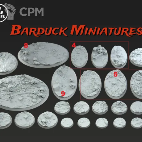 Описание картинки Базы/Подставки Plague Daemons Круглые 90х52мм от Barduck Miniatures по цене 749руб | Свободный Рынок Миниатюр - СРМ