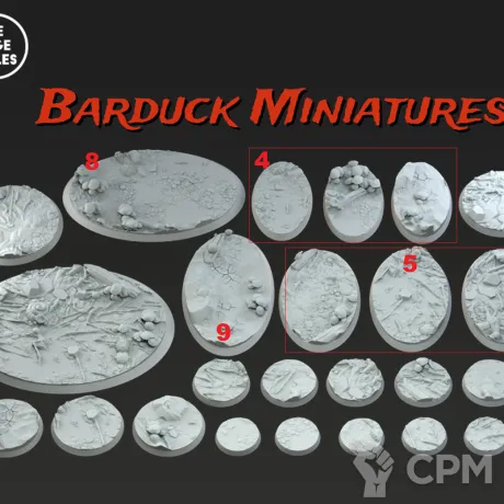 Описание картинки Базы/Подставки Plague Daemons Круглые 75х46мм от Barduck Miniatures по цене 720руб | Свободный Рынок Миниатюр - СРМ