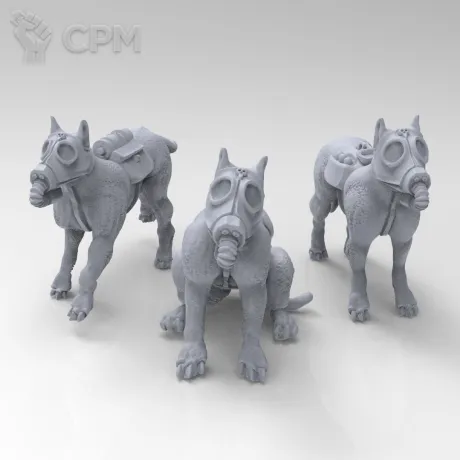 Описание картинки Боевые псы Корпуса Смерти Крига от WAR FORGE minis по цене 450руб | Свободный Рынок Миниатюр - СРМ