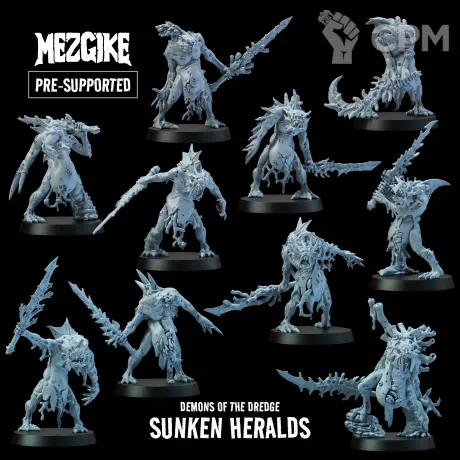 Описание картинки Sunken Heralds of the Dredge от Manufactorum76 по цене 2 000руб | Свободный Рынок Миниатюр - СРМ