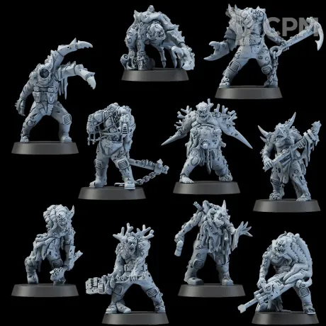 Описание картинки Набор миниатюр Глубинные Ходоки, Poxwalkers от Brother Ork по цене 1 740руб | Свободный Рынок Миниатюр - СРМ