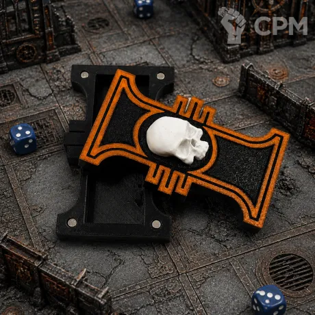 Описание картинки Бокс для кубиков Warhammer 40,000 (12 кубиков) от WebWay 3D по цене 880руб | Свободный Рынок Миниатюр - СРМ