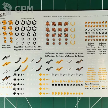 Описание картинки Empire of Man Knightly Orders Transfer Sheet 2024 от Vault Boy по цене 1 498руб | Свободный Рынок Миниатюр - СРМ