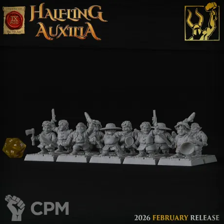 Описание картинки Halfling Militia от 3DPrintClub по цене 85руб | Свободный Рынок Миниатюр - СРМ