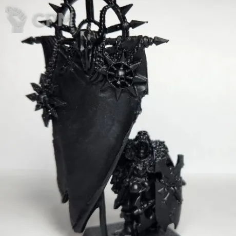 Описание картинки Chaos Champion Battle Standart Bearer (Kordel Shorgaar), металл литьё в грунте от Shamkin по цене 650руб | Свободный Рынок Миниатюр - СРМ