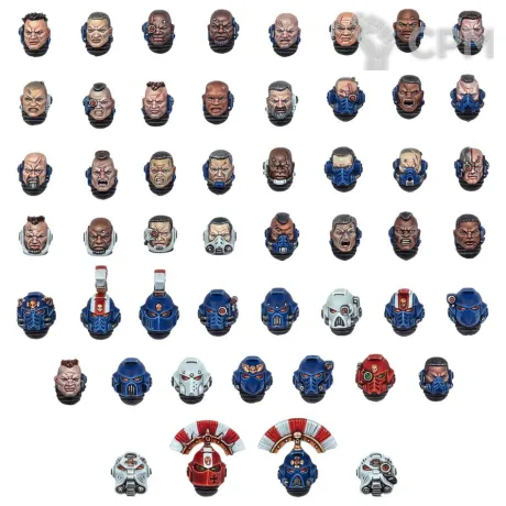 Описание картинки SPACE MARINE HEADS от TPC по цене 690руб | Свободный Рынок Миниатюр - СРМ