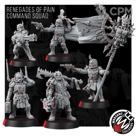 Описание картинки RENEGADES OF PAIN COMMAND SQUAD Командный отряд ренегатов от WastelandMiniatures по цене 730руб | Свободный Рынок Миниатюр - СРМ