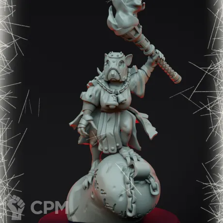 Описание картинки Skaven/Rat Monk Leader от Barduck Miniatures по цене 269руб | Свободный Рынок Миниатюр - СРМ
