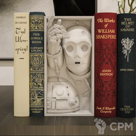 Описание картинки Book Nook - R2D2 and C3P0 от Naggaroth Night по цене 3 000руб | Свободный Рынок Миниатюр - СРМ