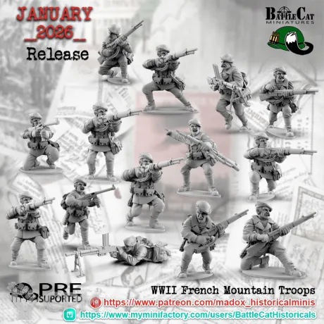 Описание картинки French Mountain Troops от 3DPrintClub по цене 95руб | Свободный Рынок Миниатюр - СРМ