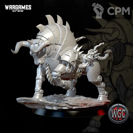Описание картинки Gilded Battle Tauros (War Beast) от Manufactorum76 по цене 1 100руб | Свободный Рынок Миниатюр - СРМ