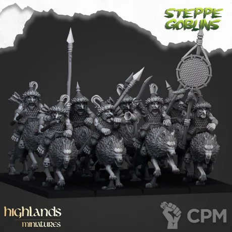 Описание картинки Mounted Steppe Goblins от 3DPrintClub по цене 240руб | Свободный Рынок Миниатюр - СРМ