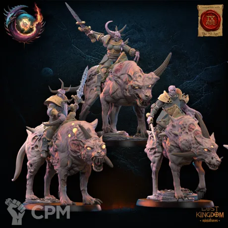 Описание картинки Gluttony Warriors Knights on Rotten Wolfs от PocketSized Prints по цене 1 600руб | Свободный Рынок Миниатюр - СРМ