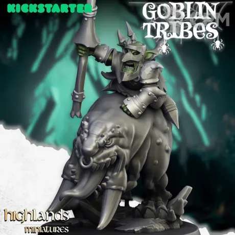 Описание картинки Loonboss on Giant Cave Squig от MrMetalHorror по цене 350руб | Свободный Рынок Миниатюр - СРМ