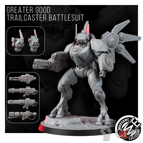 Описание картинки GREATER GOOD TRAILCASTER BATTLESUIT от Manufactorum76 по цене 1 000руб | Свободный Рынок Миниатюр - СРМ