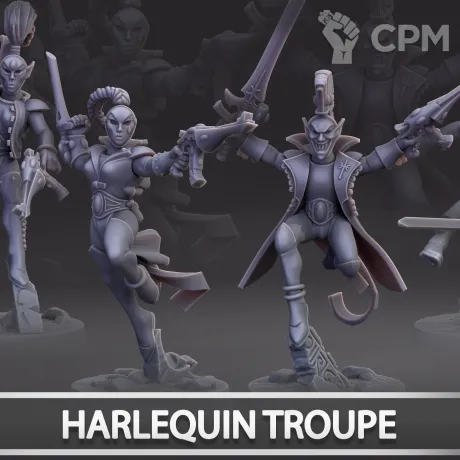 Описание картинки Harlequin Troupe от Naggaroth Night по цене 1 700руб | Свободный Рынок Миниатюр - СРМ