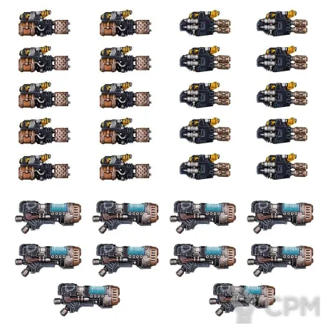 Описание картинки HEAVY WEAPONS UPGRADE SET – HEAVY FLAMERS, MULTI-MELTAS, AND PLASMA CANNONS от TPC по цене 2 230руб | Свободный Рынок Миниатюр - СРМ