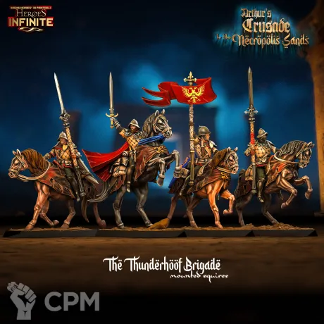 Описание картинки Thunderhoof Brigade Mounted Squires от 3Д-Печка по цене 900руб | Свободный Рынок Миниатюр - СРМ