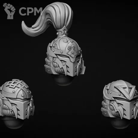 Описание картинки шлем тип "Mendax"  Khan Guard от Bazilevs по цене 398руб | Свободный Рынок Миниатюр - СРМ