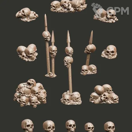 Описание картинки Bones Skulls от Орки с наГорки по цене 200руб | Свободный Рынок Миниатюр - СРМ
