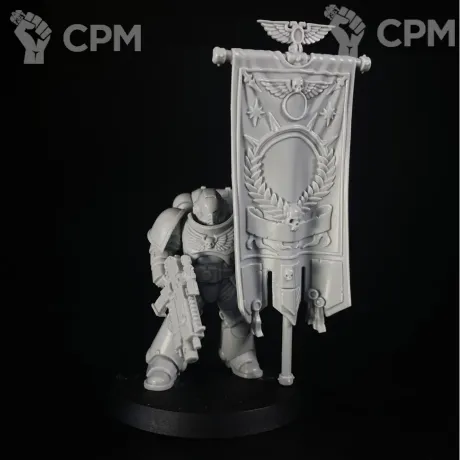 Описание картинки Primaris Space Marine Ancient от KoofWorkshop по цене 840руб | Свободный Рынок Миниатюр - СРМ