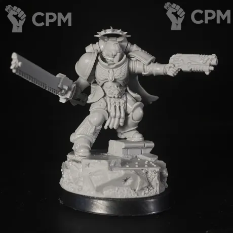 Описание картинки Lieutenant with chainsword original conversion от KoofWorkshop по цене 1 260руб | Свободный Рынок Миниатюр - СРМ