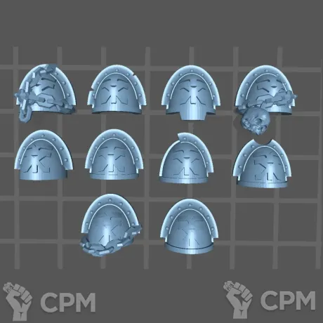 Описание картинки Khorne berzerker Shoulder Pads x10 от 3Д печать миниатюр по цене 250руб | Свободный Рынок Миниатюр - СРМ