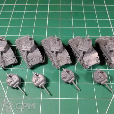 Описание картинки UBX88 M4 Sherman (Late) M4A3 х5 от Vault Boy по цене 3 798руб | Свободный Рынок Миниатюр - СРМ