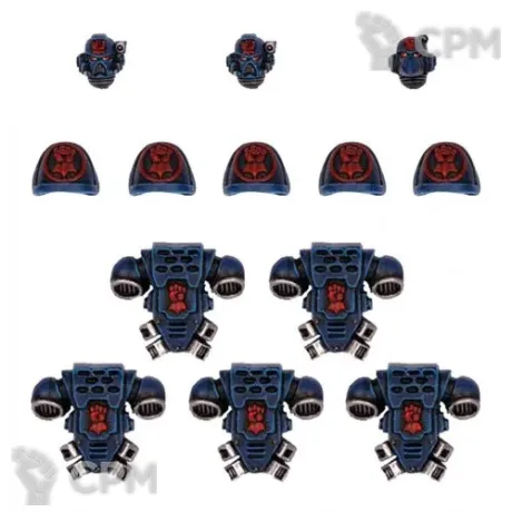 Описание картинки CRIMSON FISTS TACTICAL SQUAD UPGRADE PACK от TPC по цене 580руб | Свободный Рынок Миниатюр - СРМ