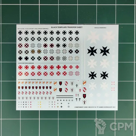 Описание картинки Black Templars Transfer Sheet (Decals) декали от Vault Boy по цене 1 298руб | Свободный Рынок Миниатюр - СРМ