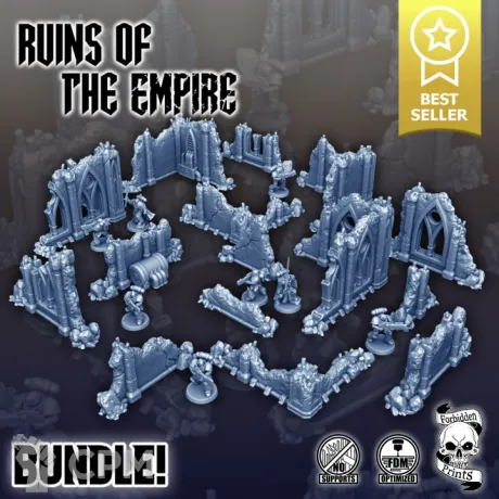 Описание картинки Ruins of The Empire - Scatter Terrain Set от Мастерская террейна по цене 2 990руб | Свободный Рынок Миниатюр - СРМ