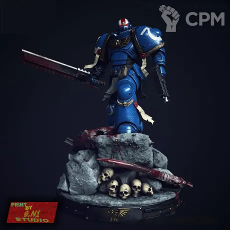 Описание картинки Titus Warhammer 40,000: Space Marine 2 (20-25 см) от 0.n1 Studio по цене 4 200руб | Свободный Рынок Миниатюр - СРМ