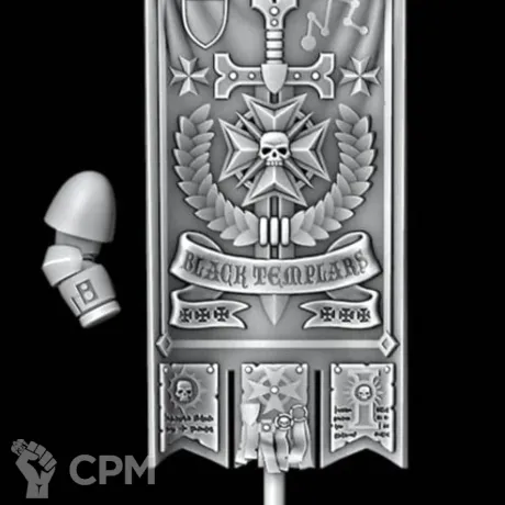 Описание картинки Black Templars banner от Helnex workshop  по цене 200руб | Свободный Рынок Миниатюр - СРМ