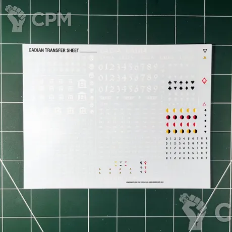Описание картинки Cadian Transfer Sheet New (Декали) от Vault Boy по цене 498руб | Свободный Рынок Миниатюр - СРМ