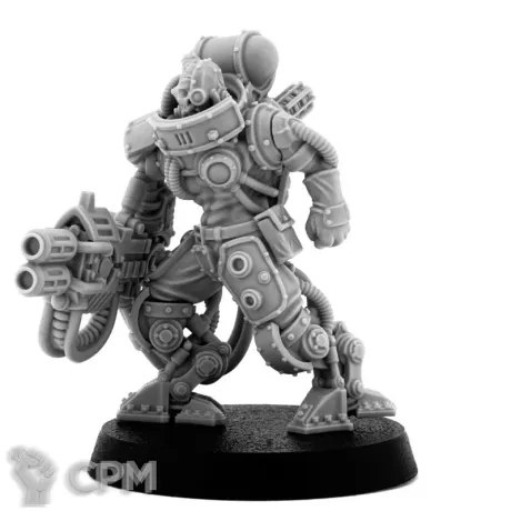 Описание картинки MECHANIC ADEPT BATTLE SERVITOR WITH HEAVY MELTING GUN (LM) от TPC по цене 570руб | Свободный Рынок Миниатюр - СРМ