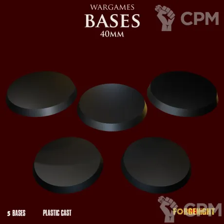 Описание картинки Wargame Bases 40mm | Пластиковая подставка от ForgeNight по цене 80руб | Свободный Рынок Миниатюр - СРМ