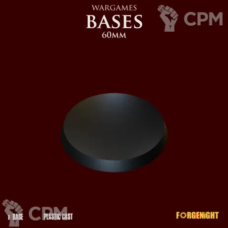 Описание картинки Wargame Bases 60mm | Пластиковая подставка от ForgeNight по цене 35руб | Свободный Рынок Миниатюр - СРМ