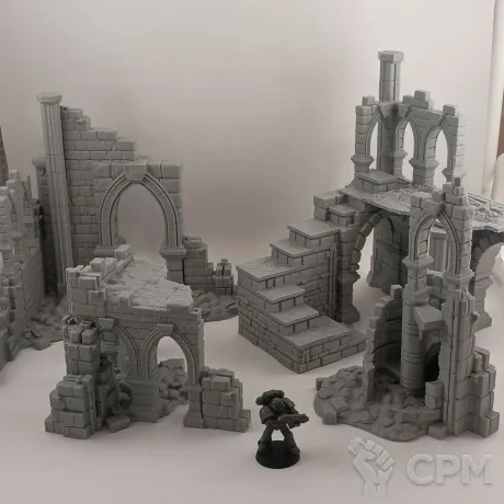 Описание картинки Каменные Фэнтези Руины - комплект из 4 от Terrain Print по цене 800руб | Свободный Рынок Миниатюр - СРМ
