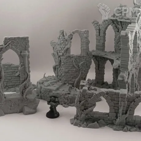 Описание картинки Каменные Фэнтези Руины №2 - комплект из 5 от Terrain Print по цене 800руб | Свободный Рынок Миниатюр - СРМ