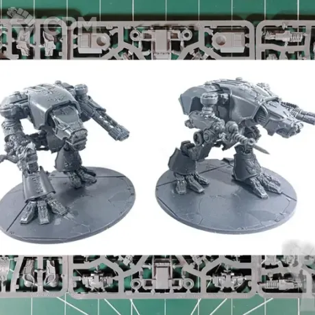 Описание картинки Warhound Titans with Ursus Claws and Melta Lances от Vault Boy по цене 5 998руб | Свободный Рынок Миниатюр - СРМ