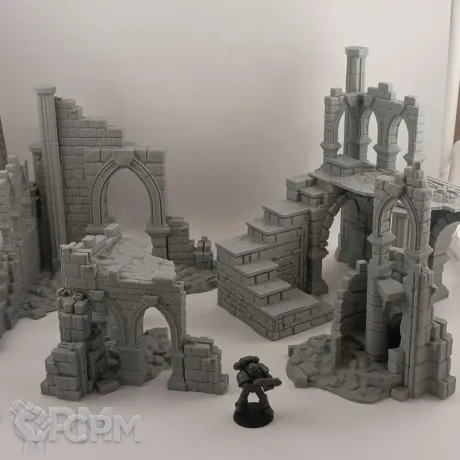 Описание картинки Каменные Фэнтези Руины - комплект из 4 от Terrain Print по цене 800руб | Свободный Рынок Миниатюр - СРМ