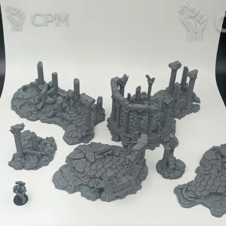 Описание картинки Древние Руины - Фэнтези Террейн, Goblin Grotto от Terrain Print по цене 2 450руб | Свободный Рынок Миниатюр - СРМ