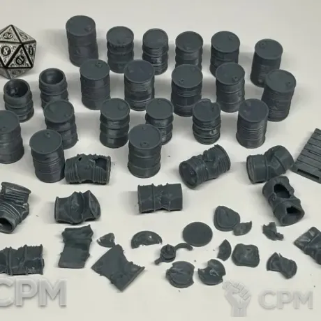 Описание картинки Металлические бочки от Подземный человек по цене 200руб | Свободный Рынок Миниатюр - СРМ