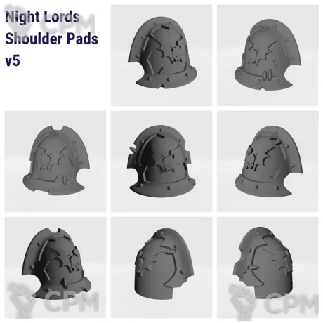 Описание картинки Night Lords Shoulder Pads v5 от Стальные Небеса по цене 120руб | Свободный Рынок Миниатюр - СРМ
