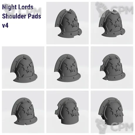 Описание картинки Night Lords Shoulder Pads v4 от Стальные Небеса по цене 120руб | Свободный Рынок Миниатюр - СРМ
