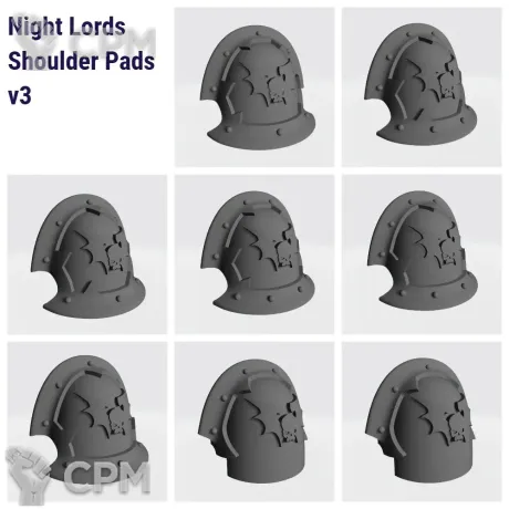 Описание картинки Night Lords Shoulder Pads v3 от Стальные Небеса по цене 120руб | Свободный Рынок Миниатюр - СРМ